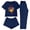 Navy#3, variant on Jamicy Womens Pajamas Set Valentine's Day Gift 3pcs Home Casual Pajamas Short Sleeves Tops with Shorts Long Pants Set Pajamas Set