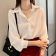 thumbnail image 2 of Spring Autumn Casual Chiffon Shirt Women Office Lady Shirts Fashion Female Long Sleeve Loose Solid Blouse Tops S-4XL, 2 of 4