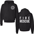 thumbnail image 2 of Fire Rescue Team Double Sided Hoodie Sweatshirt Printed Firefighter Dept. First Responder Warm Hooded Pullover (NavyBlue, 3X-Large), 2 of 16
