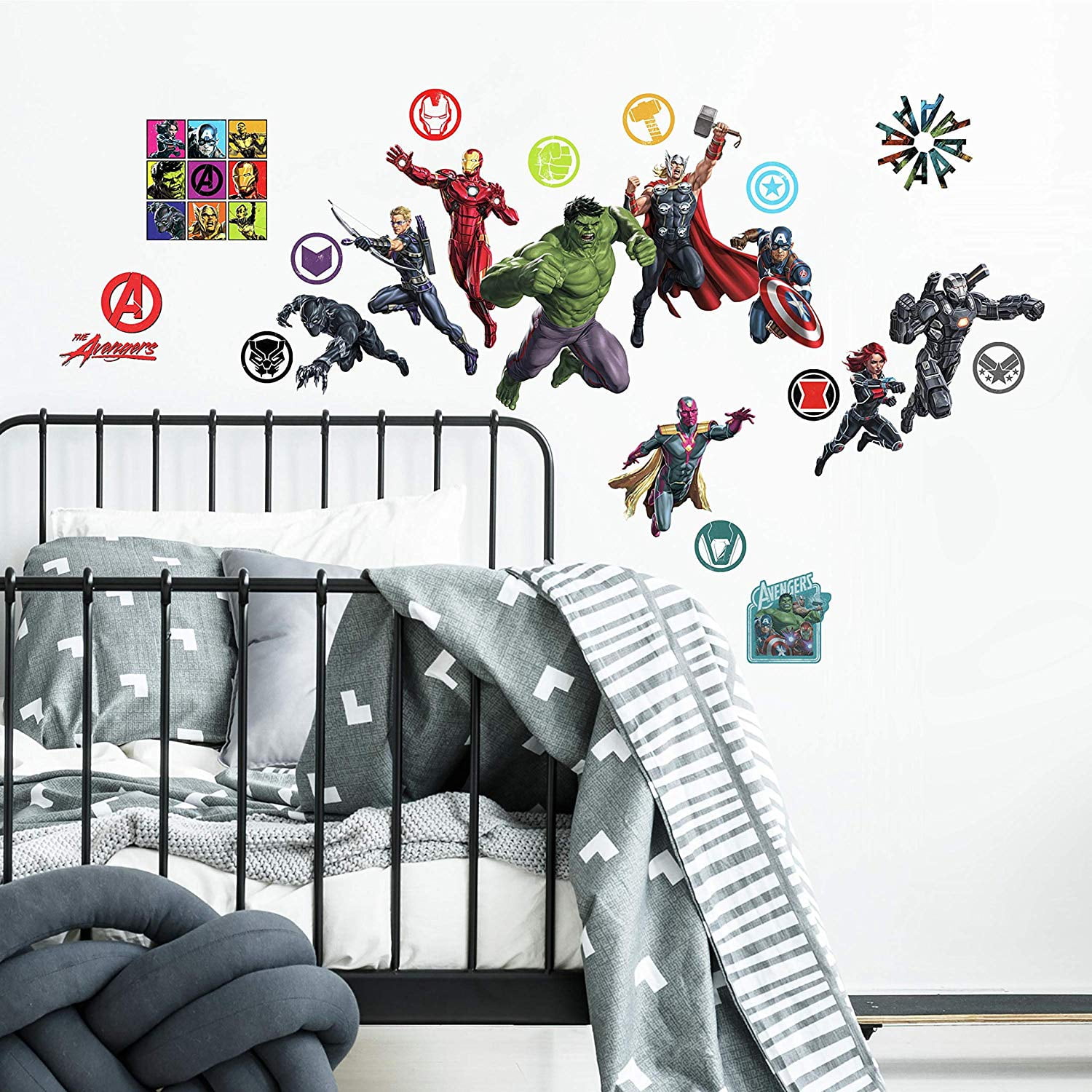 RoomMates RMK2749SCS DC Superhero Logos Peel & Stick Wall Decals 16 Count for sale online