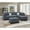 Ash Gray, variant on Poundex 3 Piece Fabric Sectional Sofa Set with Ottoman in Chocolate Brown