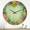 thumbnail image 2 of Designart 'Traditional Flowers with Heart Shape ' Modern Wood Wall Clock, 2 of 5