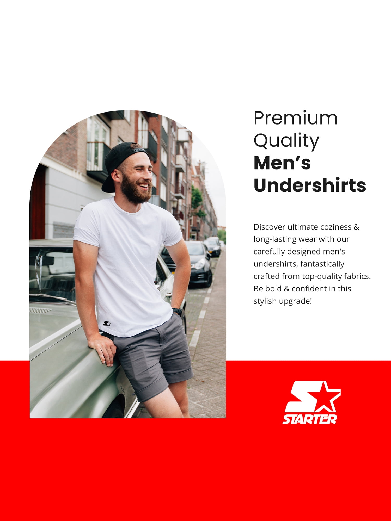Starter Men's Crewneck Tees with Short Sleeves, 6-Pack