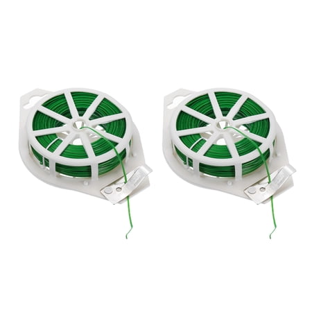 Uxcell 2pcs Twist Tie with Cutter 262.4FT (80m) Garden Plant Ties Garden Twine Support Wire for Gardening Plant Support Growth Care Home Office Cable Organization Green