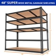 thumbnail image 3 of Ktaxon 5 Tier 48" W Shelving Rack for Garage & Industrial Heavy Duty,  2700LBS Adjustable Metal Tough Shelves Gloved Rubber Hammer, 48" W x 72" H x 18" D, 3 of 26