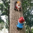 thumbnail image 2 of Enano de jardín enano cuerda de escalada artesanía de resina decoración jardín árbol cara, 2 of 5