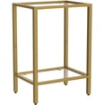 thumbnail image 5 of Side Tables Set of 2, End Tables with Tempered Glass, 2-Tier Nightstands with Storage Shelves, Coffee Table with Modern Style, Slim Sofa Table for Living Room, Bedroom, 11.8" D x 15" W, Golden, 5 of 10