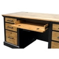 thumbnail image 5 of Martin Furniture Toulouse Wood Executive Desk Writing Table Office Desk Black, 5 of 9