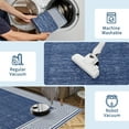thumbnail image 4 of Memoryfield Modern Bordered 9' x 12' Area Rug, Washable Soft Non Slip Low Pile Stain Resistant Carpet Rugs, for Living Room Dining Room, Blue, 4 of 7