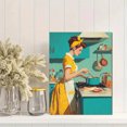 thumbnail image 2 of Qisvanset Retro Kitchen Cooking Woman Canvas Wall Art 15.75x11.81 Inches, 2 of 8