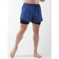 thumbnail image 3 of Two Men Sports Shorts With Liner 2-in-1 With Pockets Quick Dry Running Cycle Fitness Shorts, 3 of 6
