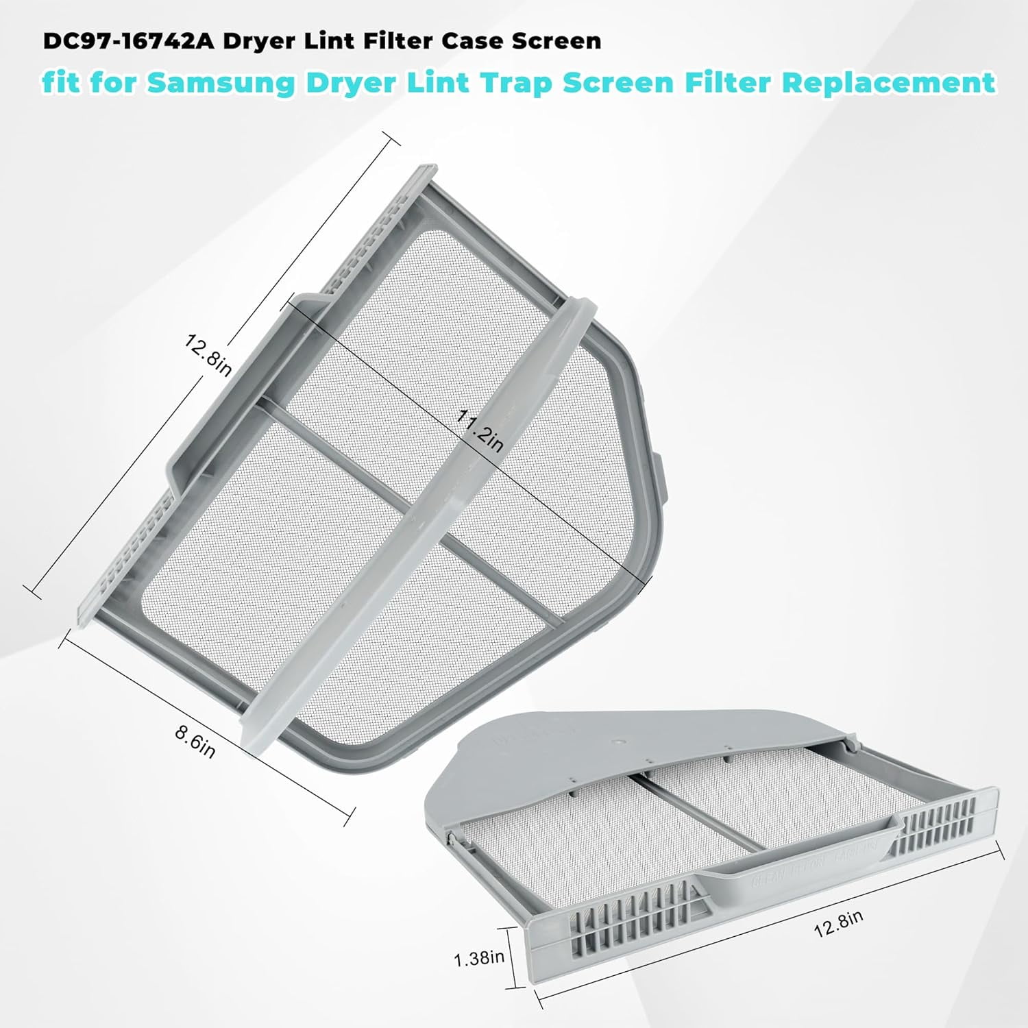 DC97-16742A Lint Trap fit for Samsung Dryer Lint Trap Replacement,Stainless Steel Lint Trap Screen Parts fit for SAMSUNG Dryer DV456ETHDSU/AA DV45H7000EW/A2 DVE50R5200W/A3 DVE50R5400V/A3