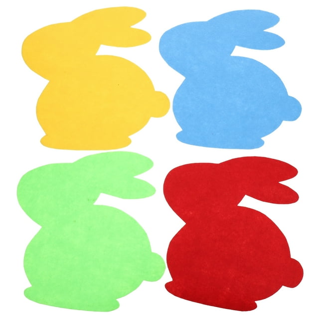 4pcs Easter Lapin Sets de Table Tapis de Pot de Ménage Tissu Isolation Thermique Tapis