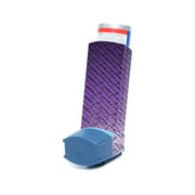 Carbon Fiber Skin Compatible With Ventolin HFA Asthma Inhaler Sticker Design Design Purple Diamond Plate