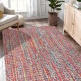 thumbnail image 2 of Geetinfly 5*7FT Area Rugs 1150Gsm 100% Polyester Rug 350Gsm Pile Weight Pearl Pile Washed Back Folding Simulation Printed Carpet - Modern - Herringbone Imitation Linen Color tone, 2 of 8
