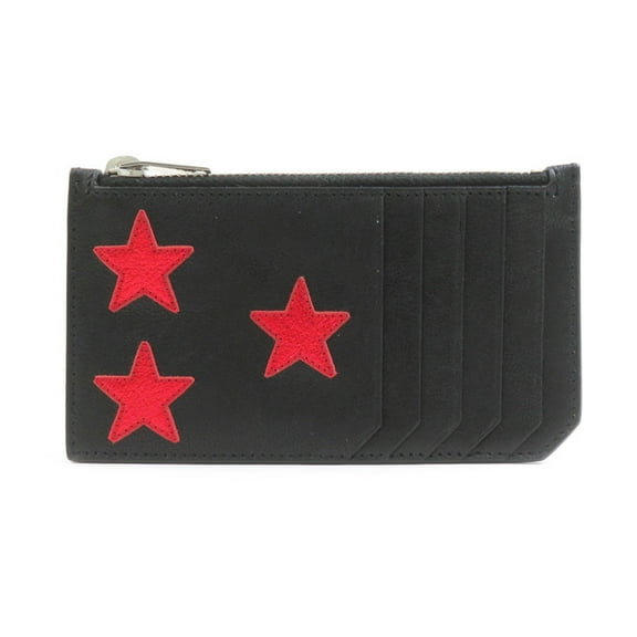 Pre-Owned Saint Laurent wallet/coin case in black and red leather for men women,... (Good)