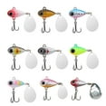 thumbnail image 7 of LShunze 10.5G/30MM Tail Spinner Hard Metal Lures VIB Fishing Baits Jigging Spoons with Treble Hook Kit Sinking Blade Bait for Bass Trout Freshwater, 7 of 7