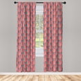 thumbnail image 4 of Ambesonne Cartoon Window Curtains, Mermaid Cats with Hearts, Each 28" W x 63" L, Dark Coral Multicolour, 4 of 4