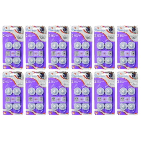 Dreambaby Mini Multi Purpose Latches Adhesive Locks Flexible 2 Count Clear, 12 Pack