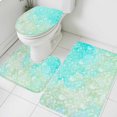 thumbnail image 3 of Aqua Green Bath Mat 3 Piece Bathroom Rug Set, Watercolor Colorful Ombre Abstract Floral Art Non Slip Bath Rug Contour Mat and Toilet Lid Cover, Absorbent Shower Mats Soft Bath Rugs and Mats Sets, 3 of 8