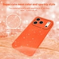 thumbnail image 3 of Compatible with iPhone 17 Pro Max Case Glitter, Cute Sparkly Bling Phone Case for Women Girls Girly, Neon Bright Color Slim Soft Phone Cover for iPhone 17 Pro Max, Orange, 3 of 13