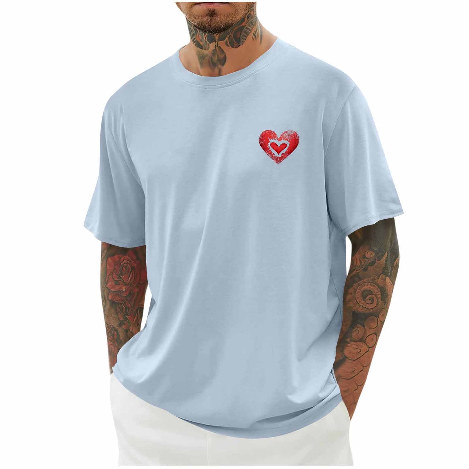 Plebaso T-Shirts Graphiques pour Hommes Manches Courtes Décontractées Chemises Surdimensionnées Imprimé Col Rond T-Shirt d'Été Ample