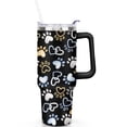 thumbnail image 2 of Paw Print Dog Lovers Tumbler 40oz - Vacuum Insulated Coffee Cup with Handle & Straw- Cute Gift for Female Dog Owners, 2 of 7