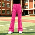 thumbnail image 2 of Cargo Pants for Girls Boys Unisex Kids 5-15Years Tween Casual Solid Color Full Length Trousers Flared Pants with Pockets Back to School Casual Daily Wear, 2 of 8