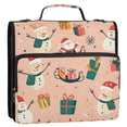 thumbnail image 5 of FORMRS Zipper Binder with Shoulder Strap 2-inch Ring 500 Sheet Capacity File Bag, Beige Christmas Snowman, 5 of 5