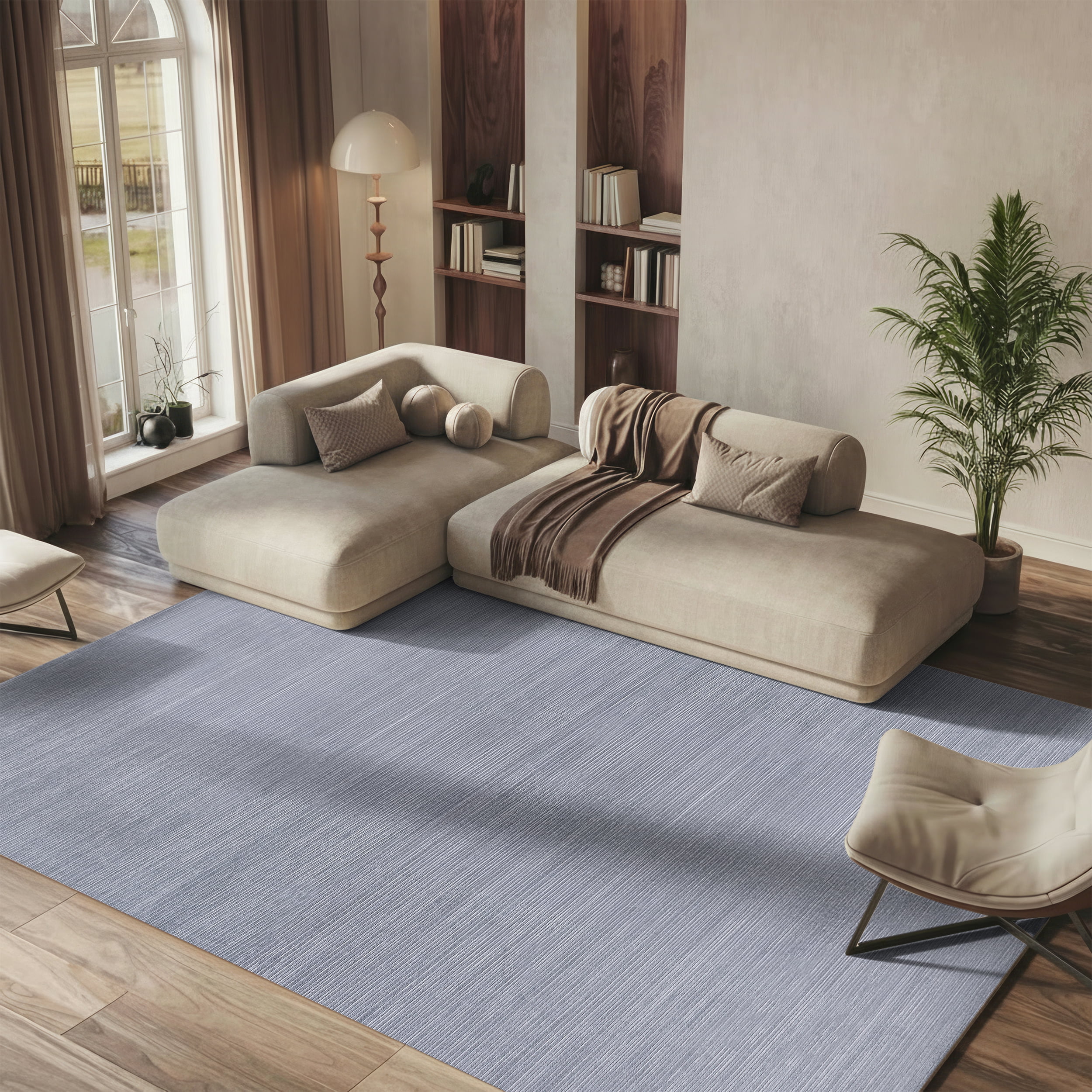 SAFAVIEH Vision Adrasteia Overdyed Solid Area Rug, Silver, 9' x 12' - Large - Modern Design, Silver, Non-Shedding & Easy Cleaning, Ideal for Living Room, Bedroom, Dining Space