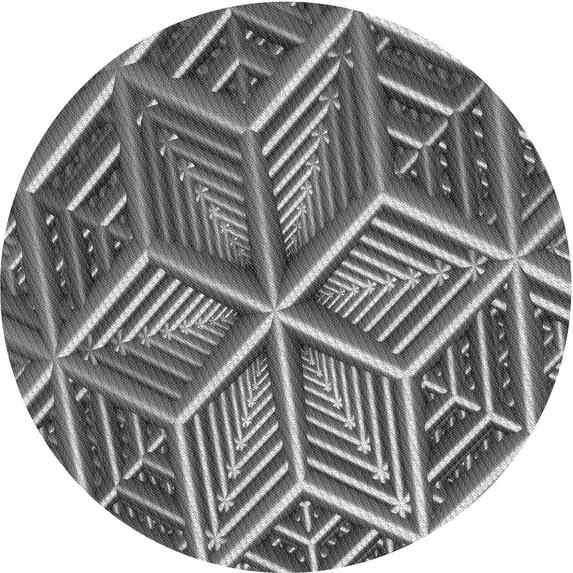 Ahgly Company Indoor Round Patterned Black Cow Black Area Rugs, 3' Round