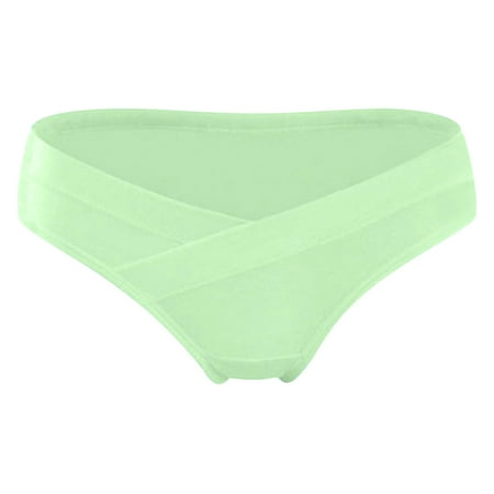 Bigersell Womens Boy Shorts Underwear Clearance Cotton Underwear High Cut Panty Style P-1742 Cotton Plus Size Panties Cotton Thongs Briefs Mid Waist Women s Briefs Green L