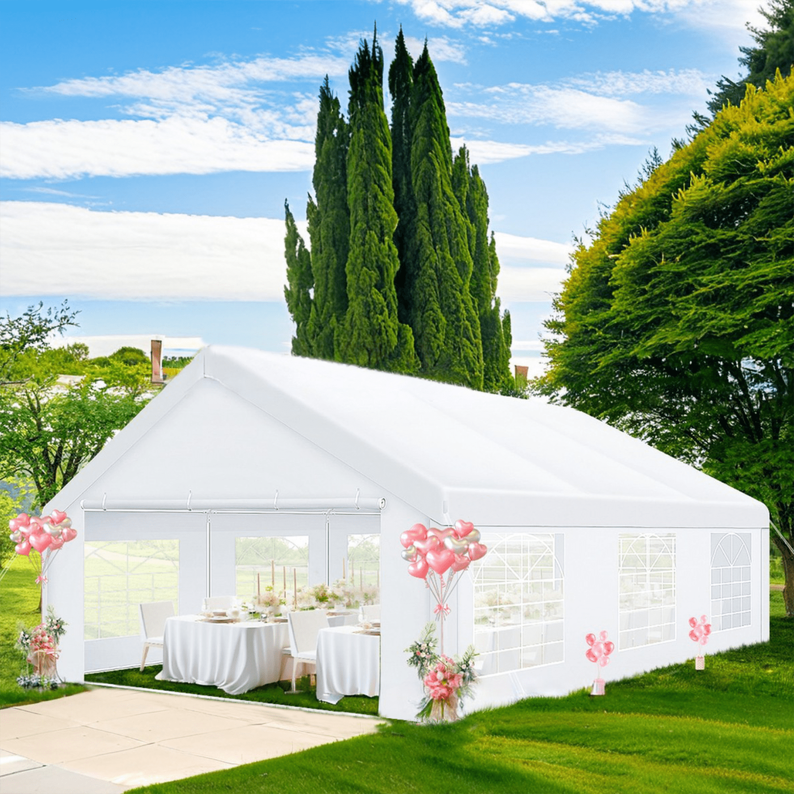 SANOPY 20x20ft Party Tent Heavy Duty, Wedding Event Canopy Tents for Parties, Heavy Duty Commercial Canopy with Removable Sidewalls, White