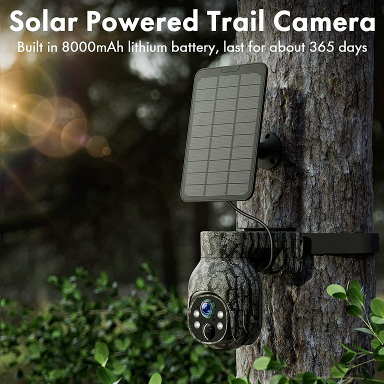 CAMPARK 4G LTE Cellular Trail Camera Wireless, Solar Powered Game Camera  with 360°Pan 90°Tilt, 2K HD Night Vision, Motion Activated, Waterproof  IP66, Hunting Security Camera with SIM Card, NO WiFi 