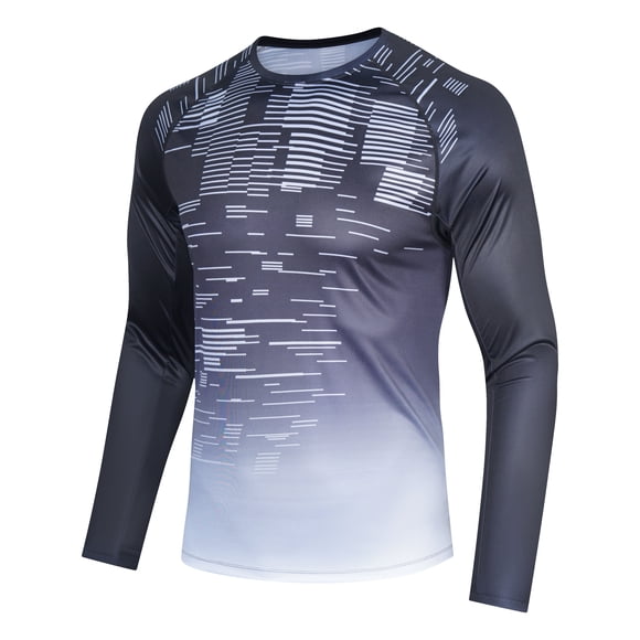 Mens Fishing Shirts Sun Protection UPF 50+ Workout Swim Shirt Rashguard Lightweight Black M