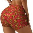 thumbnail image 1 of Balery Pizza Cartoon Pantalones cortos de entrenamiento estampados para mujer, sin costuras, ajustados, para gimnasio, yoga, correr, deportes, ejercicio activo, fitness.-Large, 1 of 8