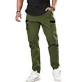 thumbnail image 2 of Mohiass Mens Cargo Pants Relaxed Fit Lightweight Hiking Baggy Pants Casual Elastic Waist Outdoor Joggers Trousers with Pockets Army Green XL, 2 of 6