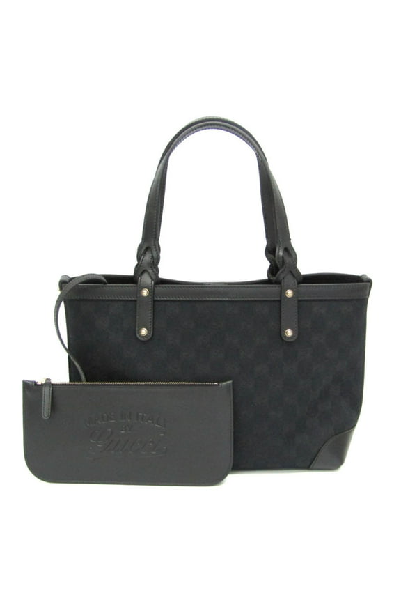 Pre-Owned Gucci GG Canvas 269878 Women's Leather,GG Canvas Handbag,Tote Bag Black (Good)