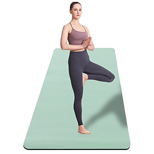 183*61*0.6cm TPE Gymnastics Mat with Carry Handle Strap Yoga Mat Non Slip Exercise & Pilates mat Yoga Fitness Mat with Asana Line 