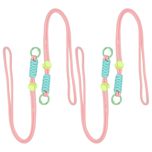 Uxcell 4 Pcs Paracord Lanyard Necklace, Paracord Lanyard with Split Ring & Clip, Color Matching Lanyard for Outdoor Activities, Bag Pendant, Keys, Pink &  Light Blue & Green