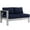 Navy, variant on Afuera Living Modern Aluminum Outdoor Left Arm Loveseat in Gray/Silver