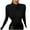 Black-01, variant on STETMN Women's Ruched Tops Casual Mock Neck Plain Shirt Crop Slim Fit Going Out T-Shirt