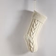 thumbnail image 2 of Christmas Stockings 18 Inches Classic Cable Knitted Socks Fireplace Hanging Stockings Family Holiday Party Xmas Decoration Sock 1 PC Beige One Size, 2 of 6
