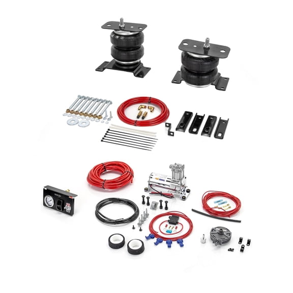 TORQUE Air Suspension Bags Kit with Internal Jounce Bumper and Onboard Air Compressor Kit for 2007-2021 Toyota Tundra 2WD 4WD Rear Helper Bag Spring Towing, Up to 7,500 lbs Load Capacity (TR75445)