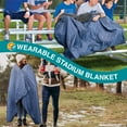thumbnail image 5 of SUN CUBE Large Waterproof Outdoor Blanket, Fleece Lining, Windproof Stadium Blanket for Sports, Picnic, Park, Portable Camping Blanket, Car, Boat Travel, Machine Washable, 60x80, Navy Blue/Grey, 5 of 7