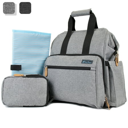 JOIE BEAN Deluxe Baby Diaper Bag Backpack For Mom, Dad | Large Capacity Maternity Nappy Baby Bag with Insulated Bottle Bag, Changing Pad, and Stroller Straps