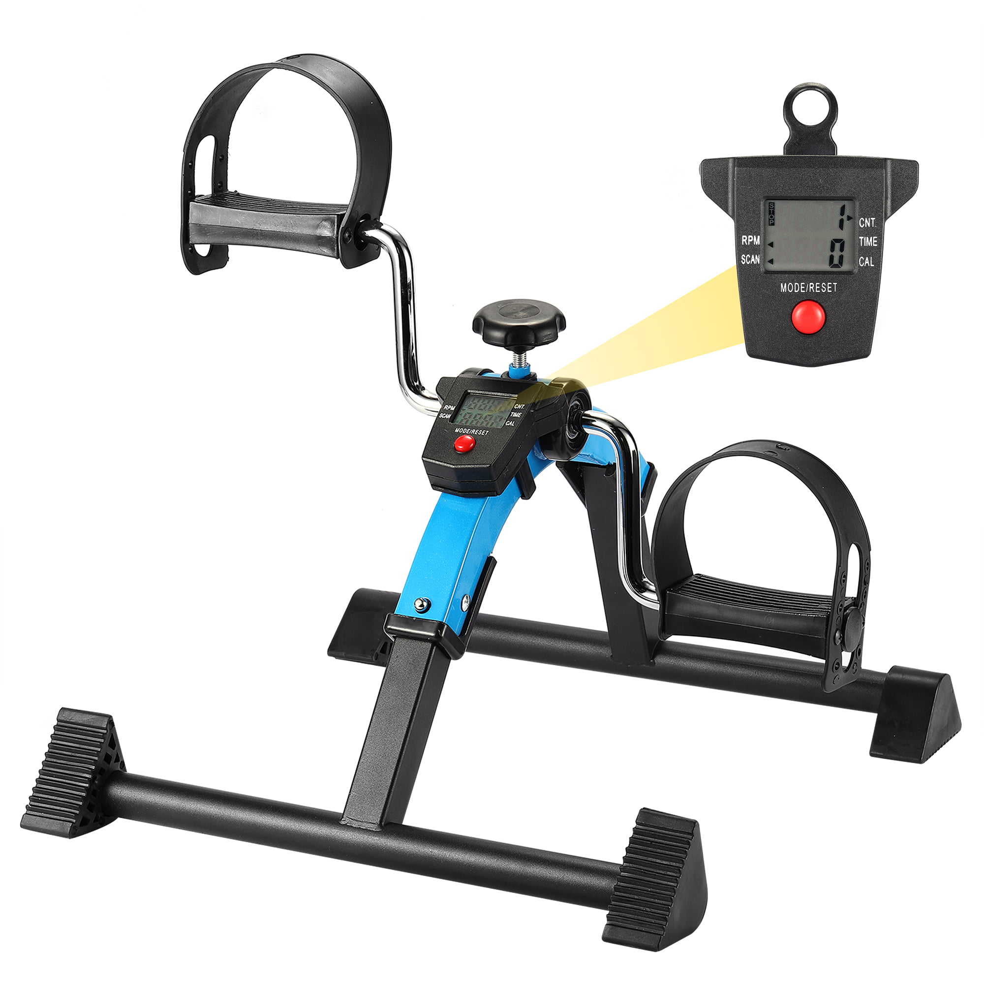 Folding LCD Exercise Bike Pedal Exerciser Leg Arm Training Adjustable Resistance 