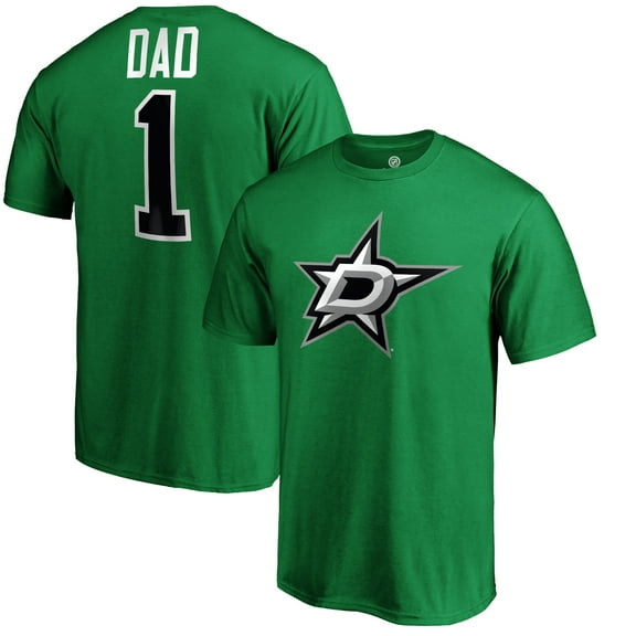 Men's Kelly Green Dallas Stars #1 Dad T-Shirt