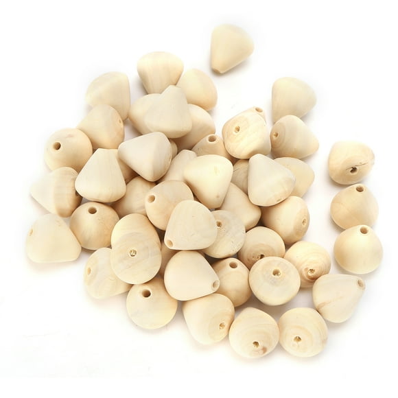 Round Hole Beads,50Pcs Wooden Beads Cone Wooden Beads Jewelry Making Bead Maximized Efficiency
