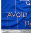 thumbnail image 1 of Soimoi Blue Velvet Fabric Floral Alphabet Text Print Fabric by the Yard 58 Inch Wide, 1 of 3